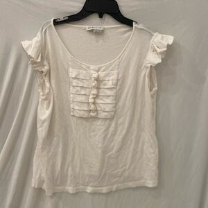 See by Chloe ruffle T Shirt scoop Neckline Women's Size 12